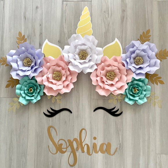 Unicorn & Paper Flower Decor - Picture 3 of 4